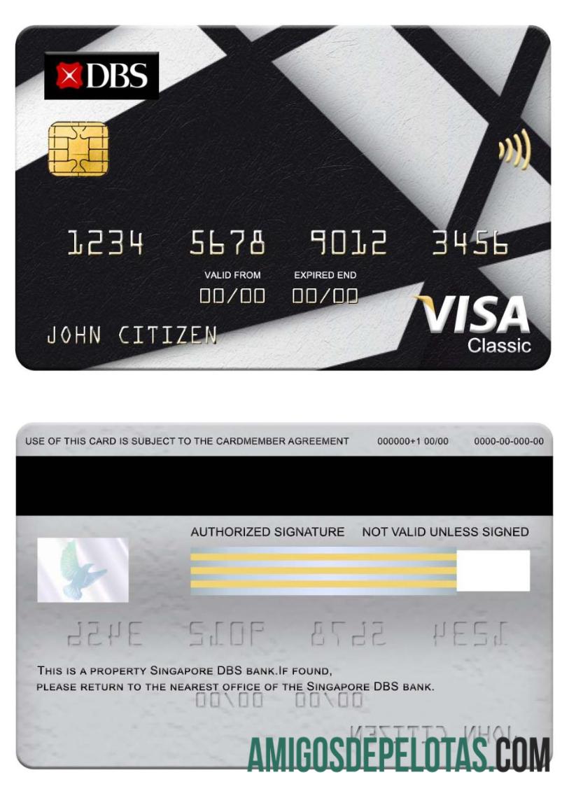 Cartão Visa Classic de Singapura DBS Bank baixar para verificação